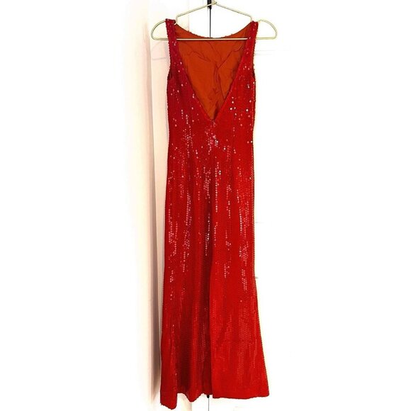 Moschino Cheap And Chic Women's Dress Orange Sequin Made in Italy Size 4 - Picture 12 of 13